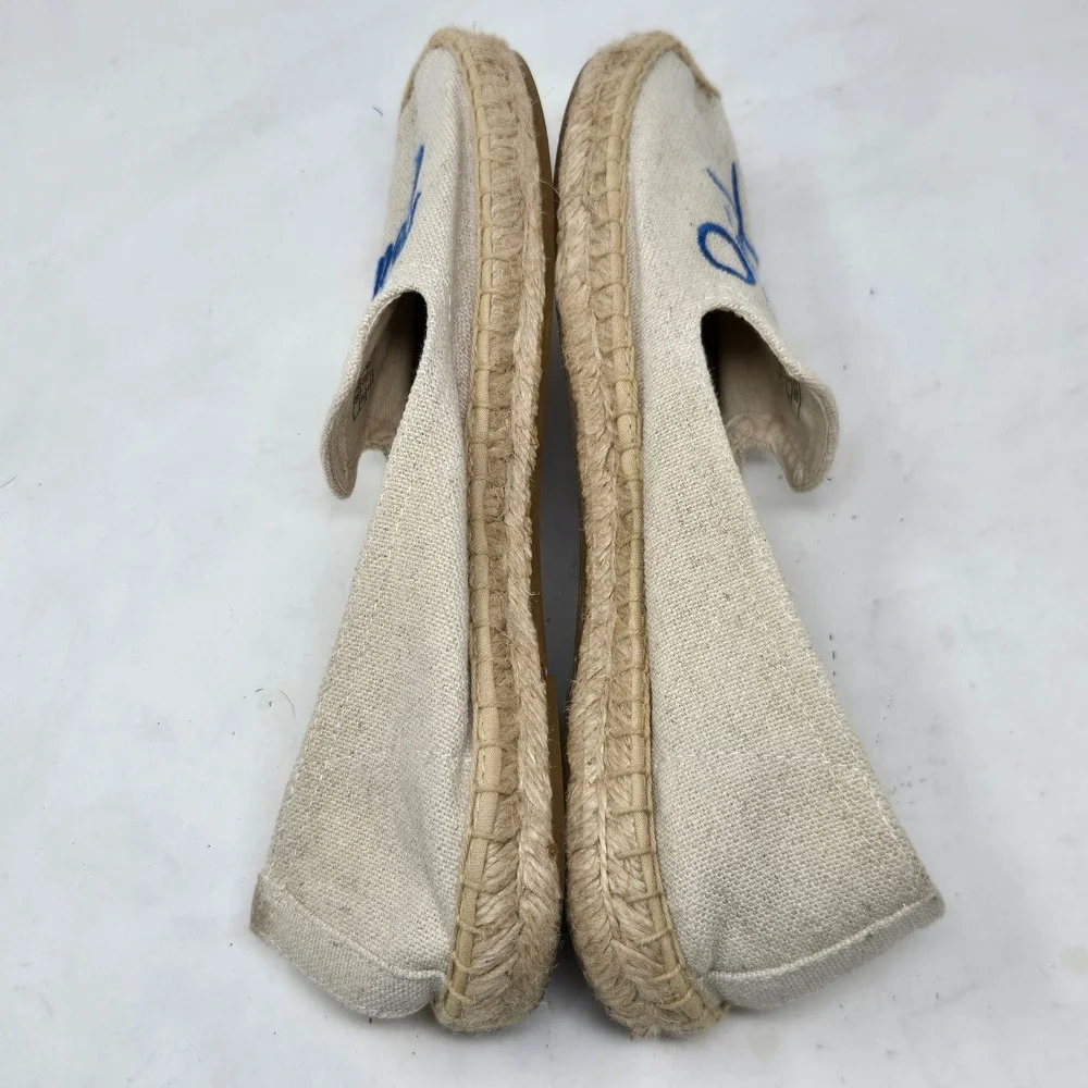 Soludos x Rosewood Mayakoba Espadrilles Womens 9 Aqui Me Quedo Palm Tree Linen